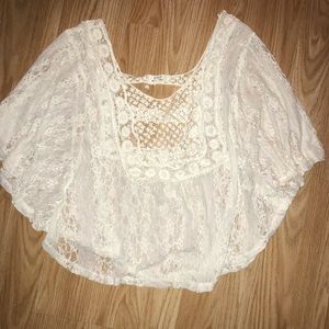 Beautiful pattered white lace shirt